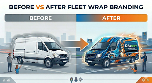 Before vs After Fleet Wrap Branding