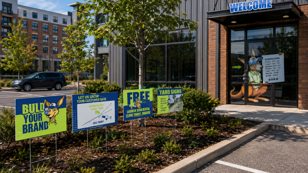 Custom yard signs for business branding in Greenville SC